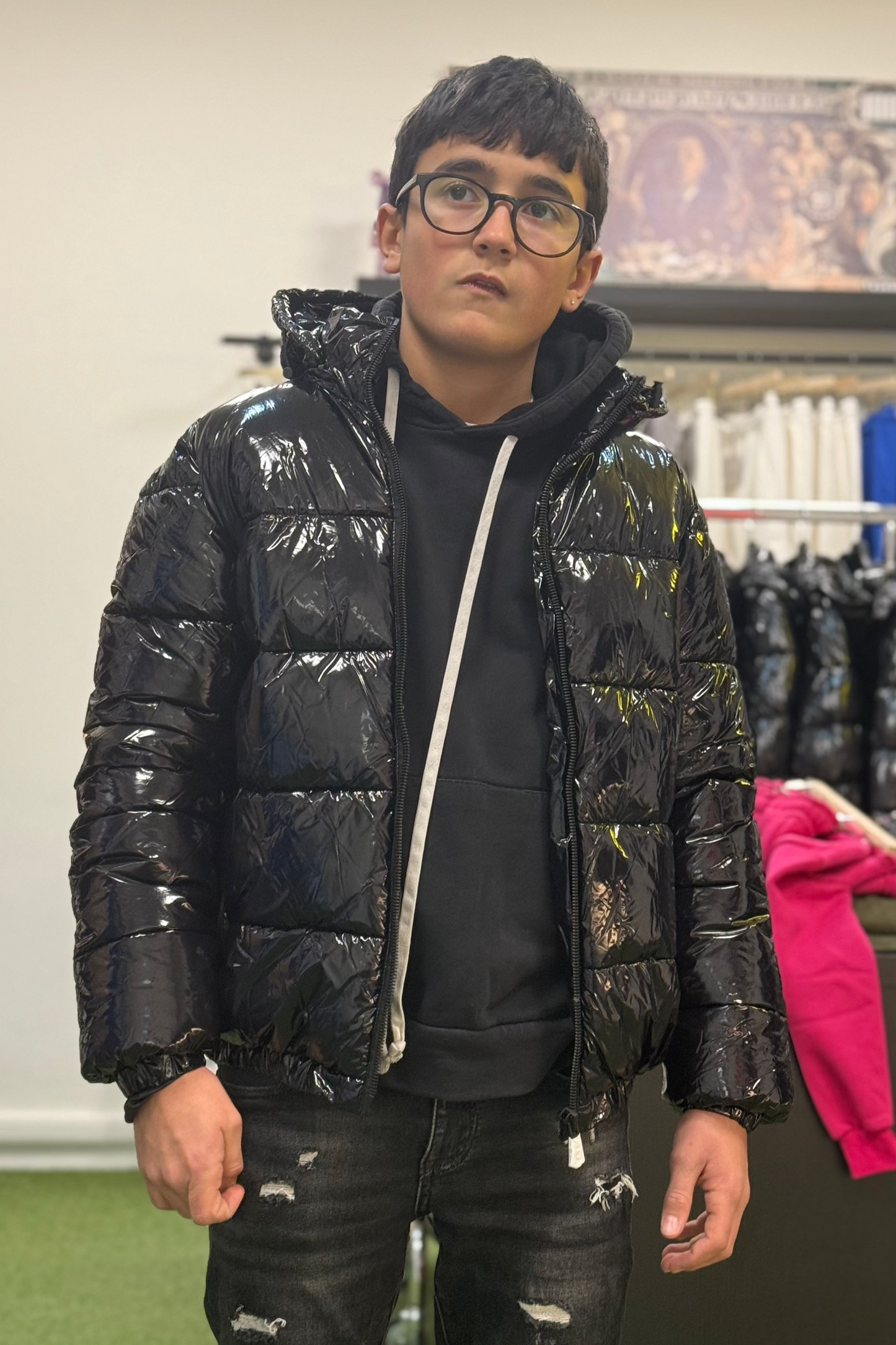 Giubbotto Lucido 4Kids Nero