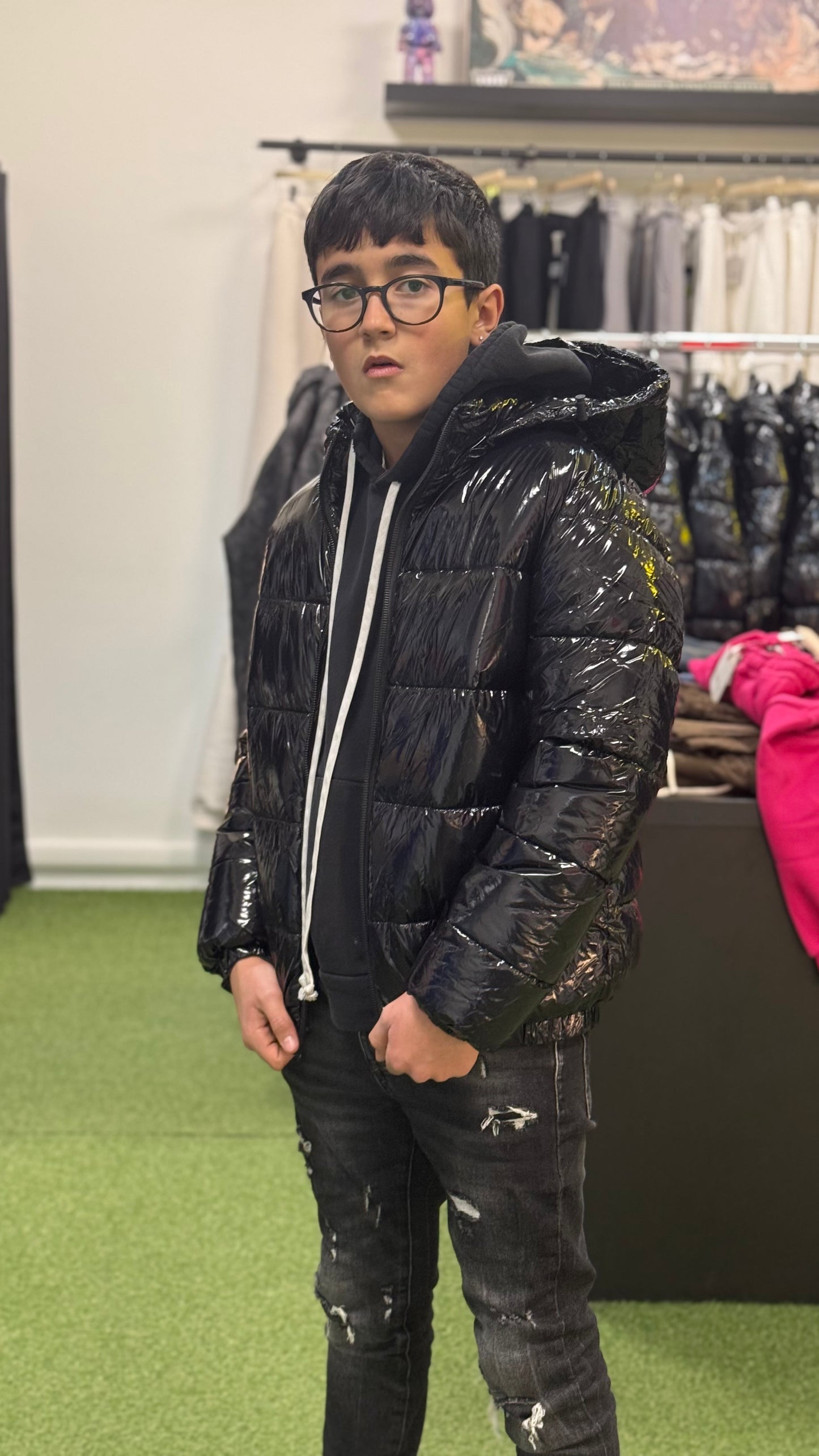 Giubbotto Lucido 4Kids Nero