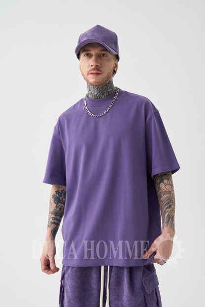 T-Shirt Oversize collo alto Viola