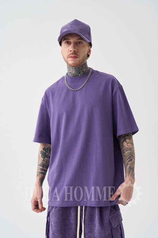 T-Shirt Oversize collo alto Viola