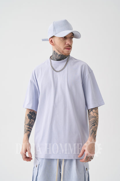 T-Shirt Oversize collo alto Ghiaccio