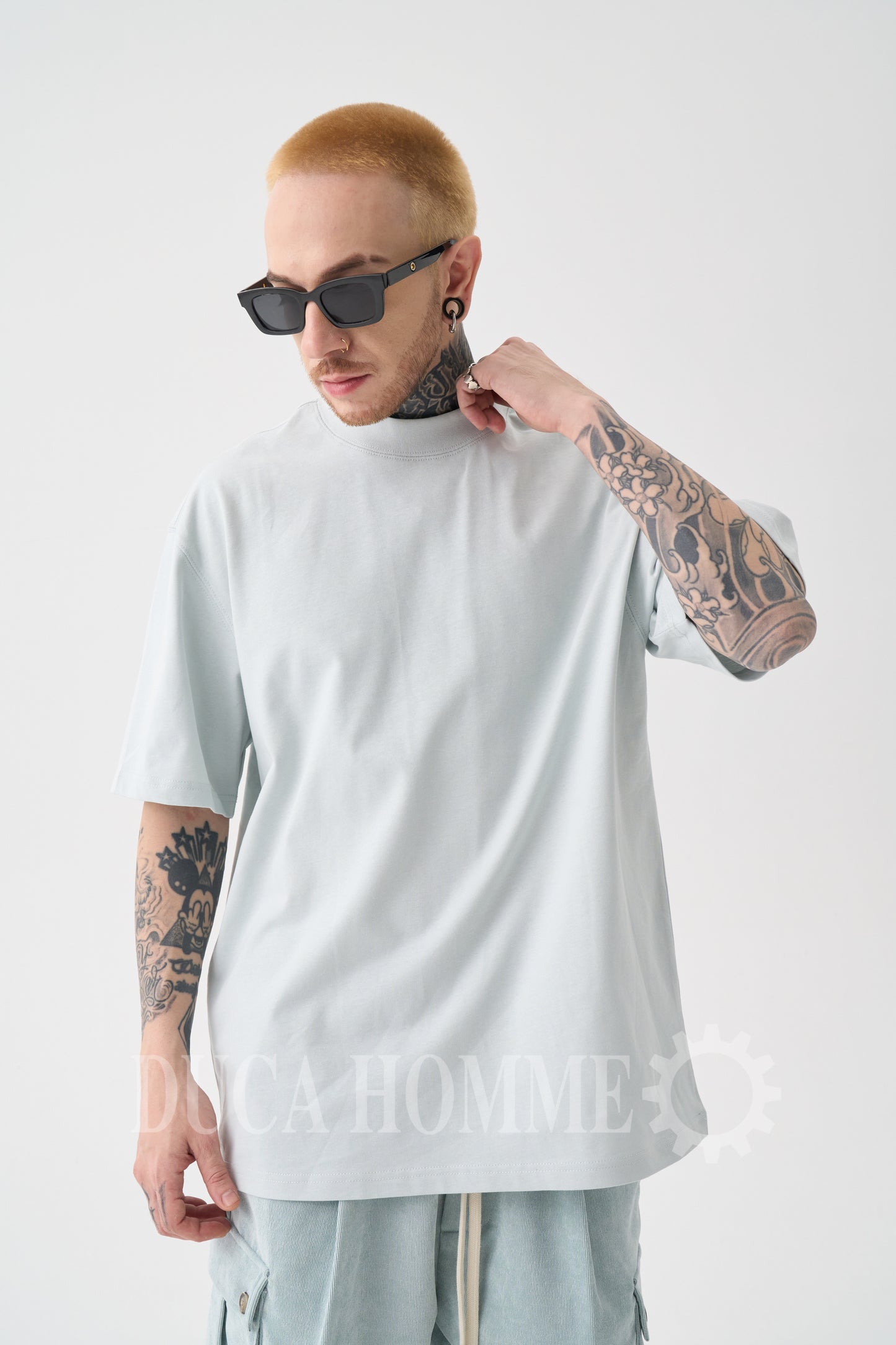 T-Shirt Oversize collo alto Bianca