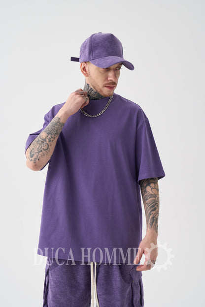 T-Shirt Oversize collo alto Viola