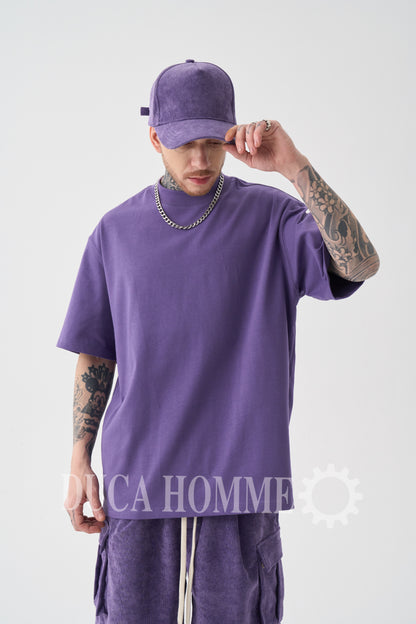 T-Shirt Oversize collo alto Viola