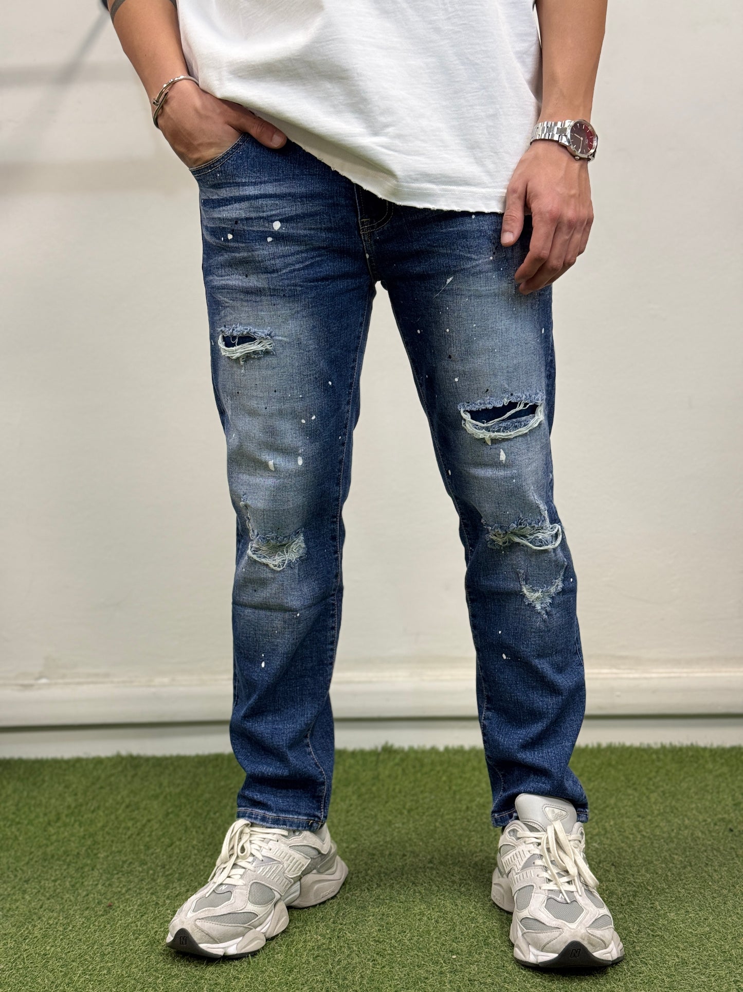 Jeans Blu newDSQ con Strappi