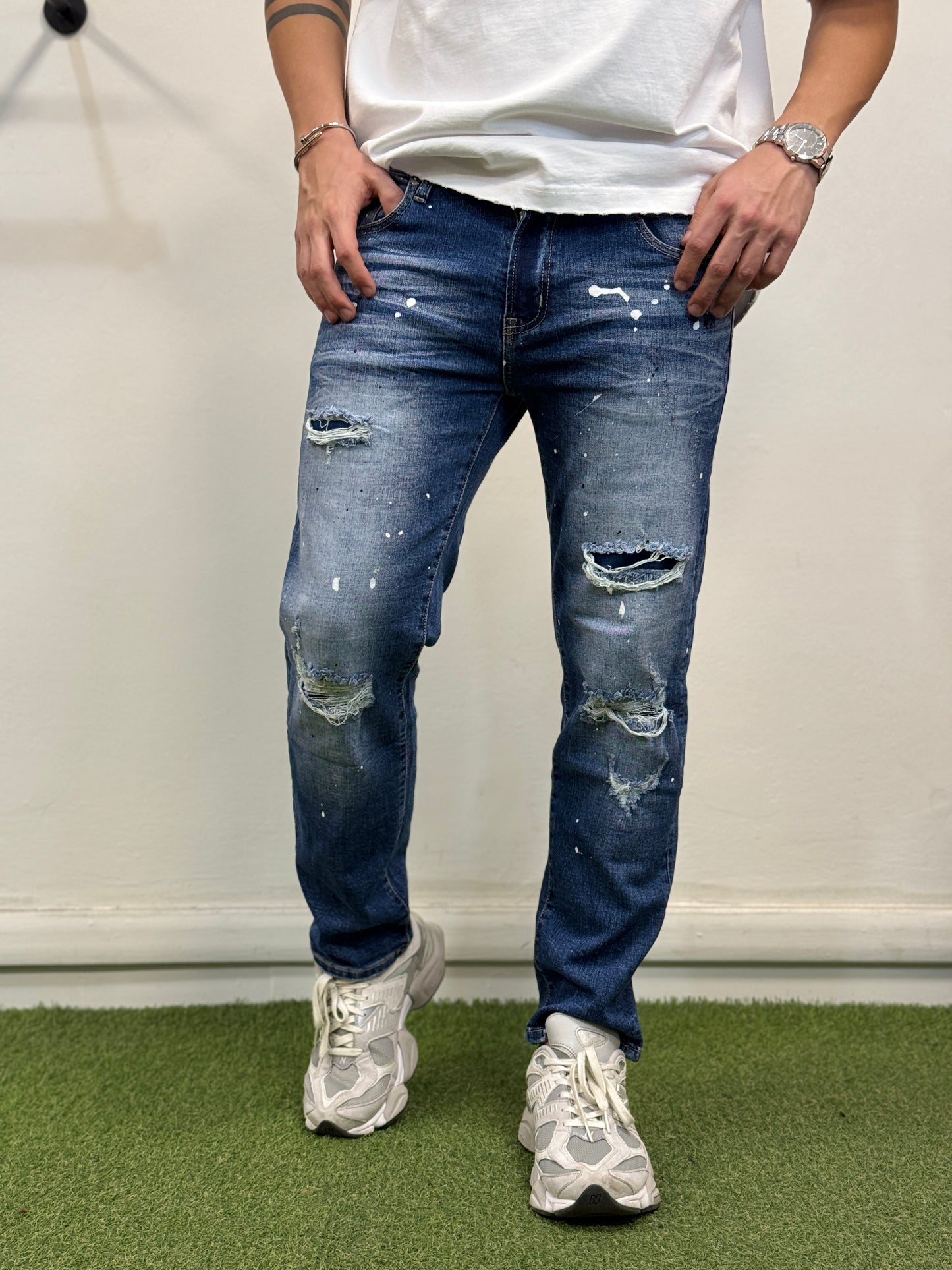 Jeans Blu newDSQ con Strappi