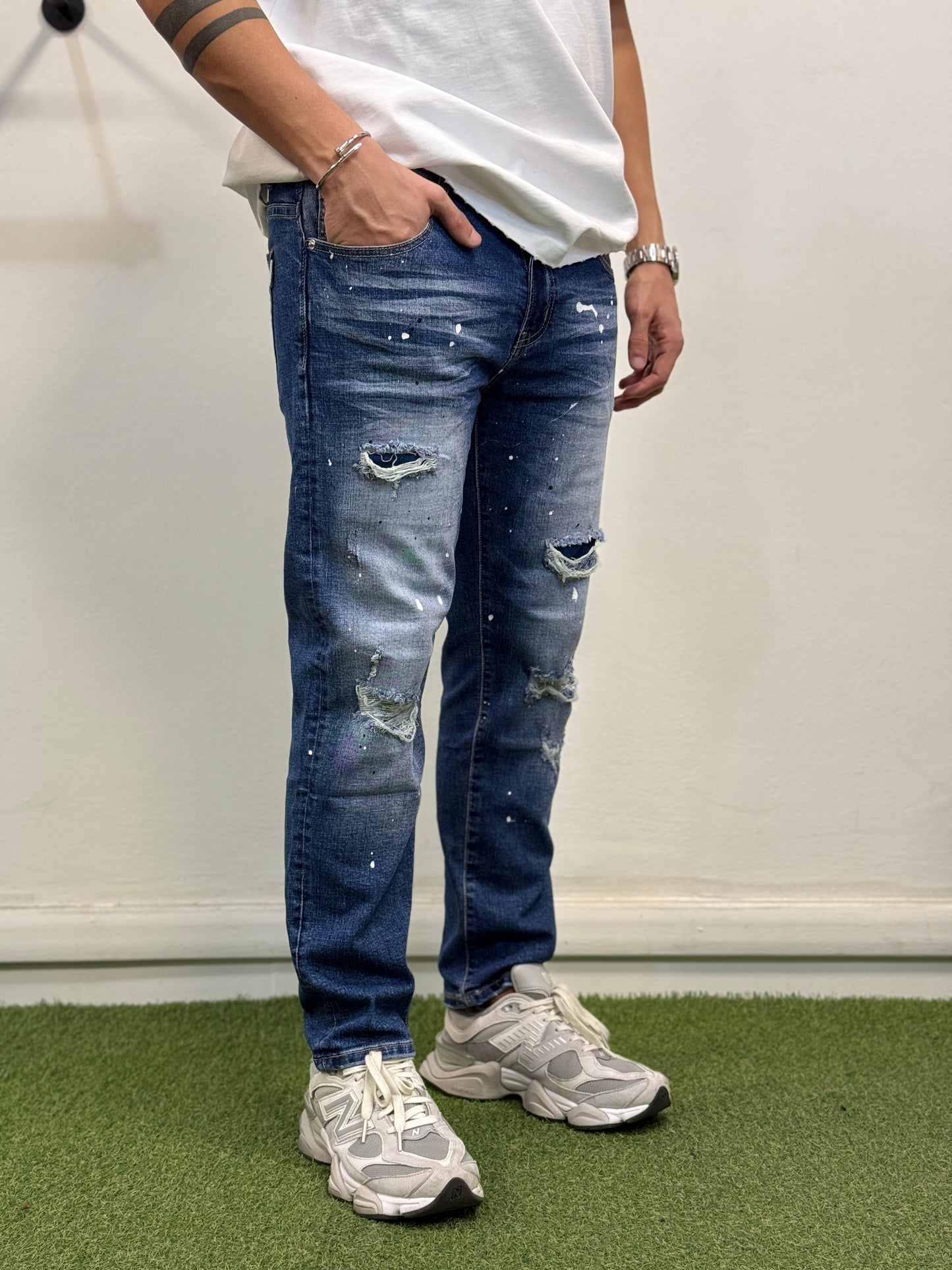 Jeans Blu newDSQ con Strappi